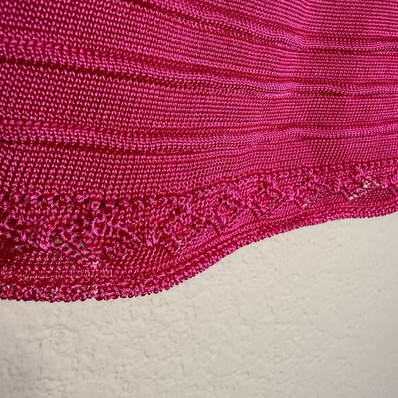 BCBGMAXAZRIA NWT Silk Blend Peplum Sweater Top Pink Long Sleeve Women’s XL $160 - Picture 8 of 13